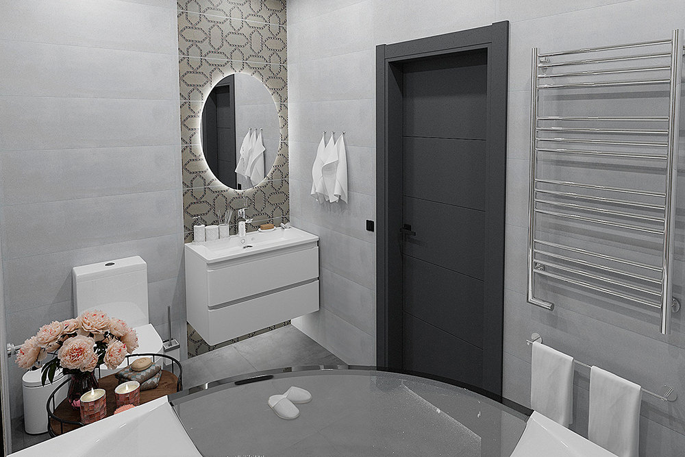 Дизайн ванной и туалета в квартире по ул.Игоря Киртбая, 24